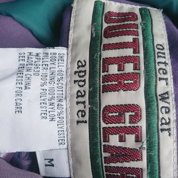 Outer Gear M Purple Turquoise Snap Zip Hoodie Coat - Picture 2 of 13